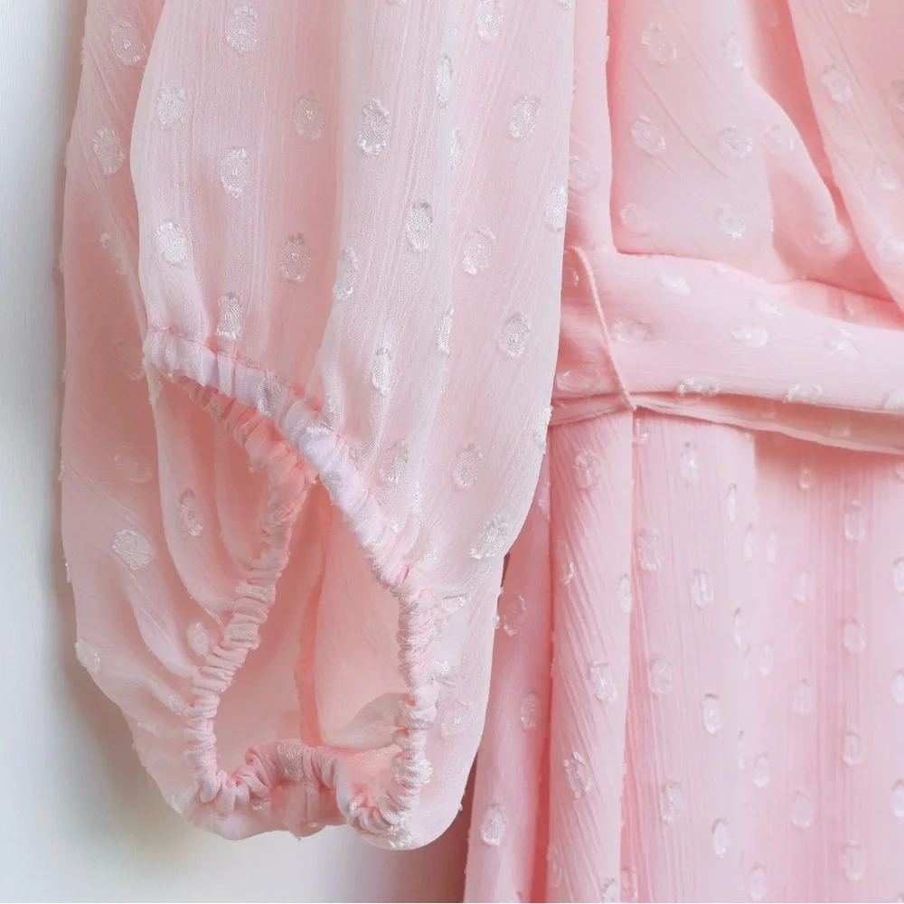Tommy Hilfiger Pale Pink Asymmetrical Wrap Dress - Picture 4 of 12